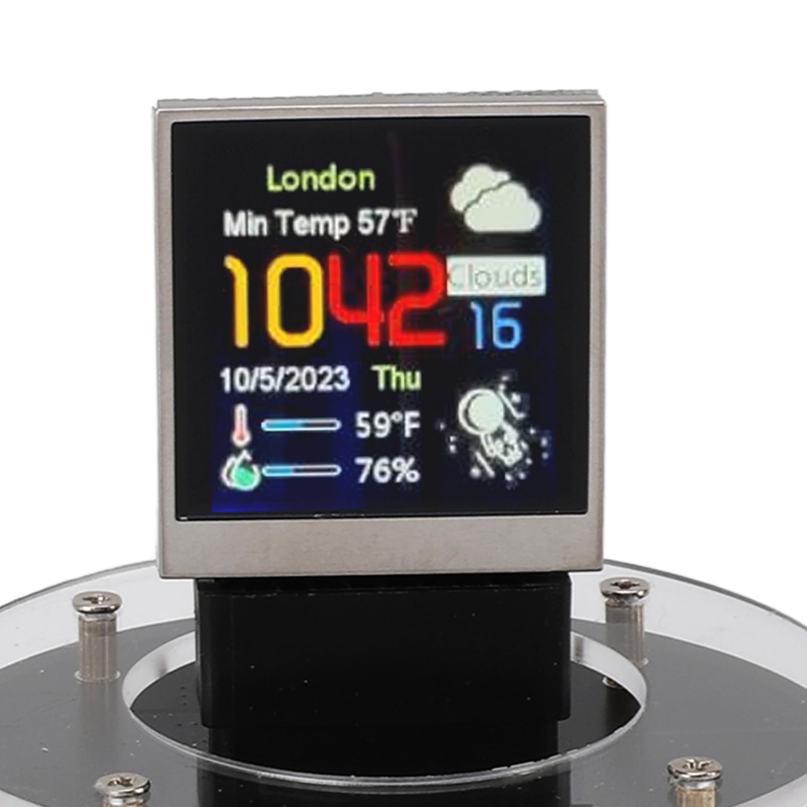 YUYTE Orologio a Tubo con Schermo da 1,54 Pollici, Display Luminoso con
