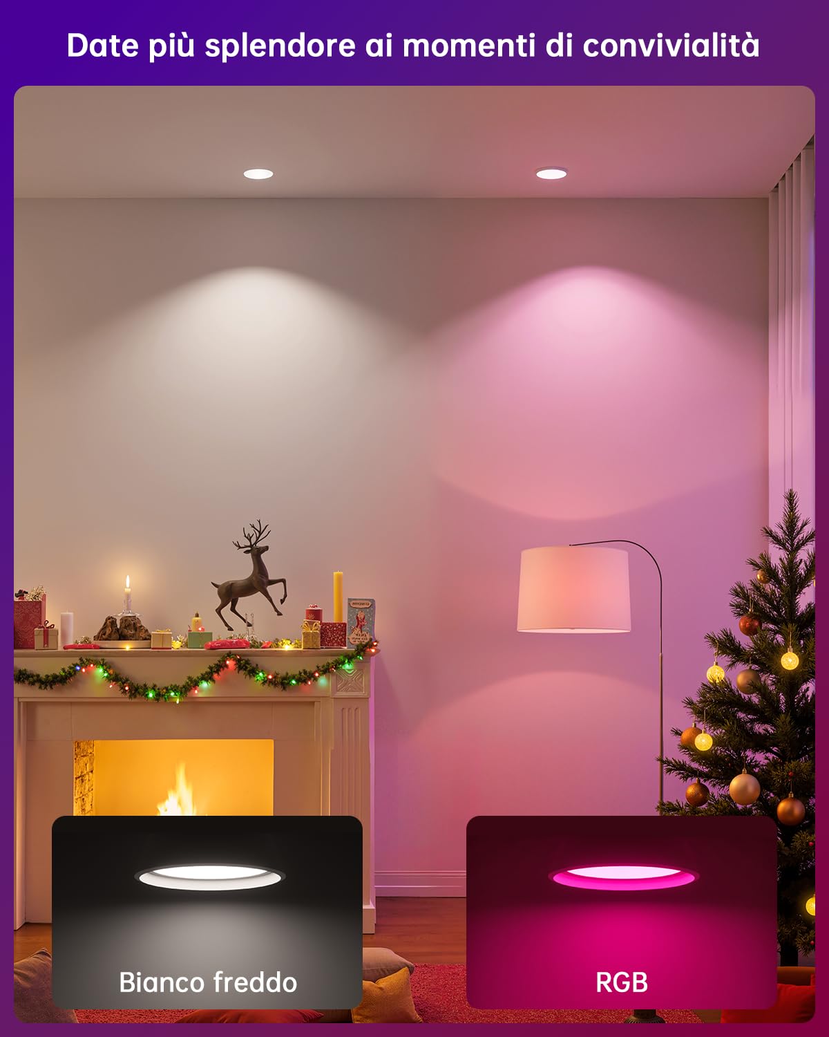 YAYZA! 8 Confezione Lampadina GU10 LED Fredda, Dimmerabile 5W RGB 6000K Faretti, Lampadina Cambia Colore con Telecomando，Equivalente a 50W,12 Colori 5 Modalità, per Camere da Letto