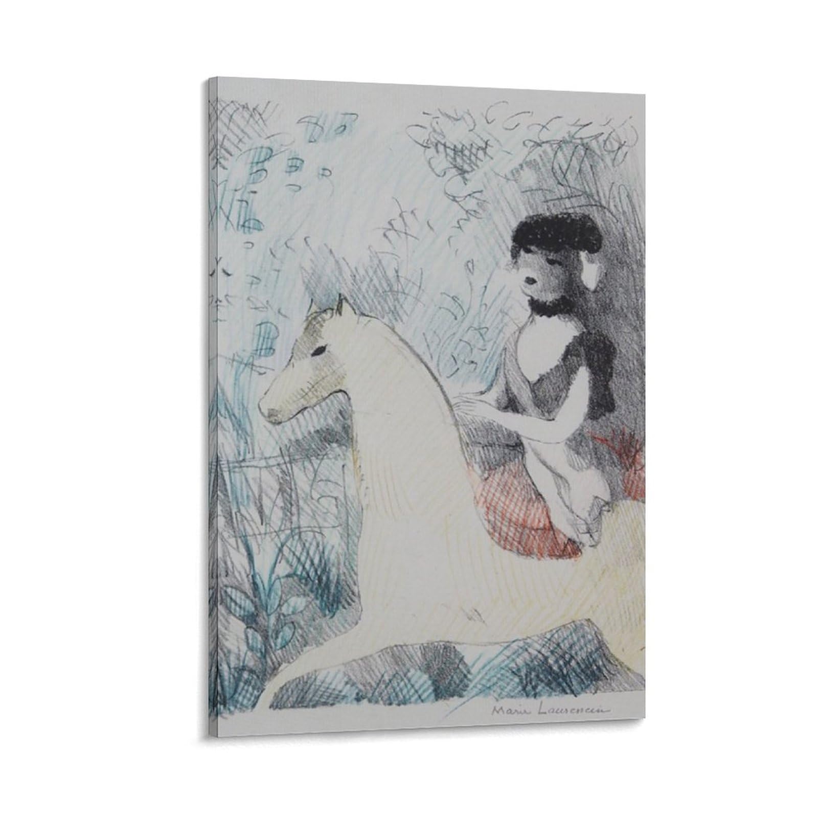 Amazon.co.jp: マリー・ローランサン ポスター「馬に乗った女