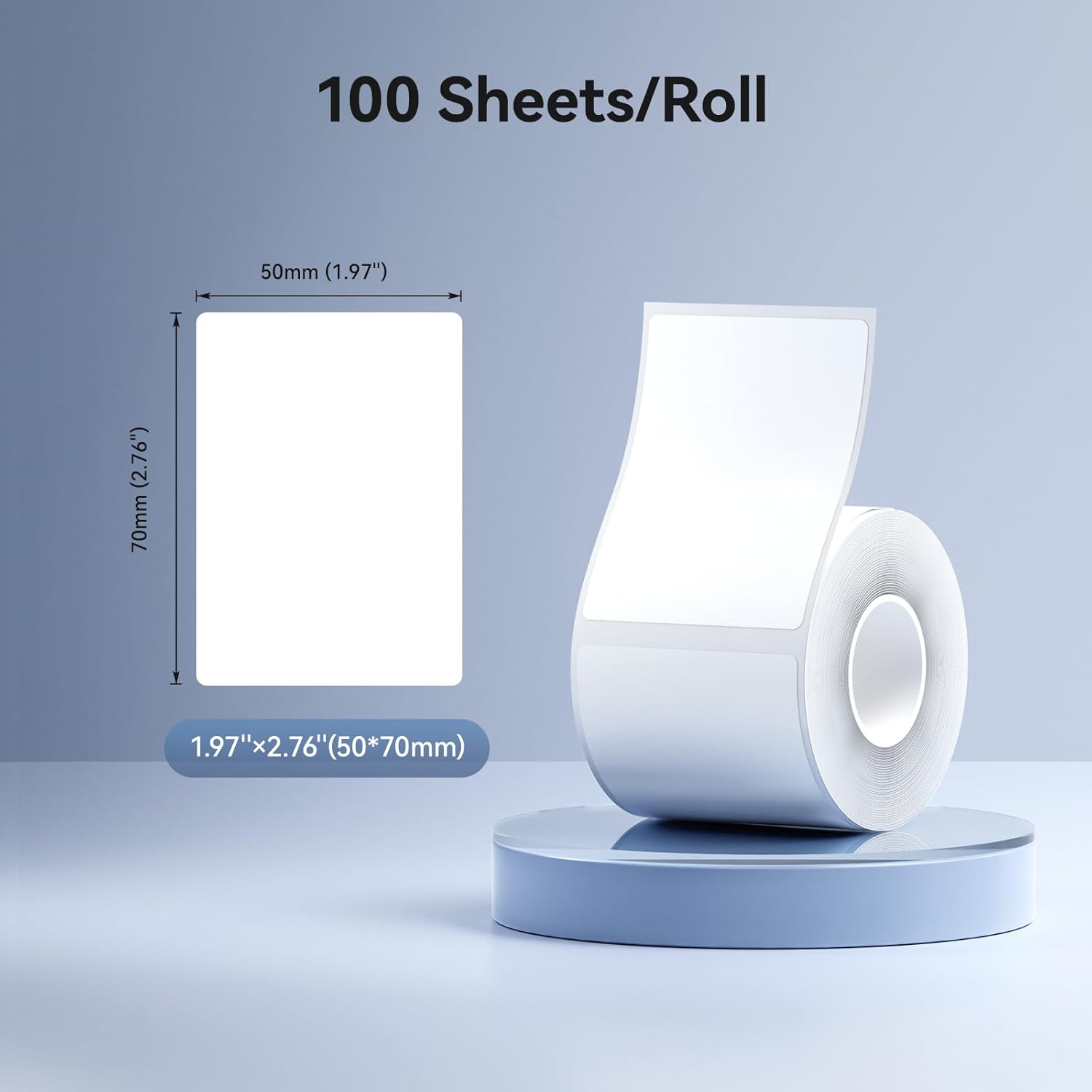 NIIMBOT M2/M3 Thermal Transfer Labels 1.97''x2.76'', for M2/M3 Label Maker, PET Material, Waterproof and High-Temperature Resistance, Long Storage Time, White Label Tape(50x70mm-100) - Image 2