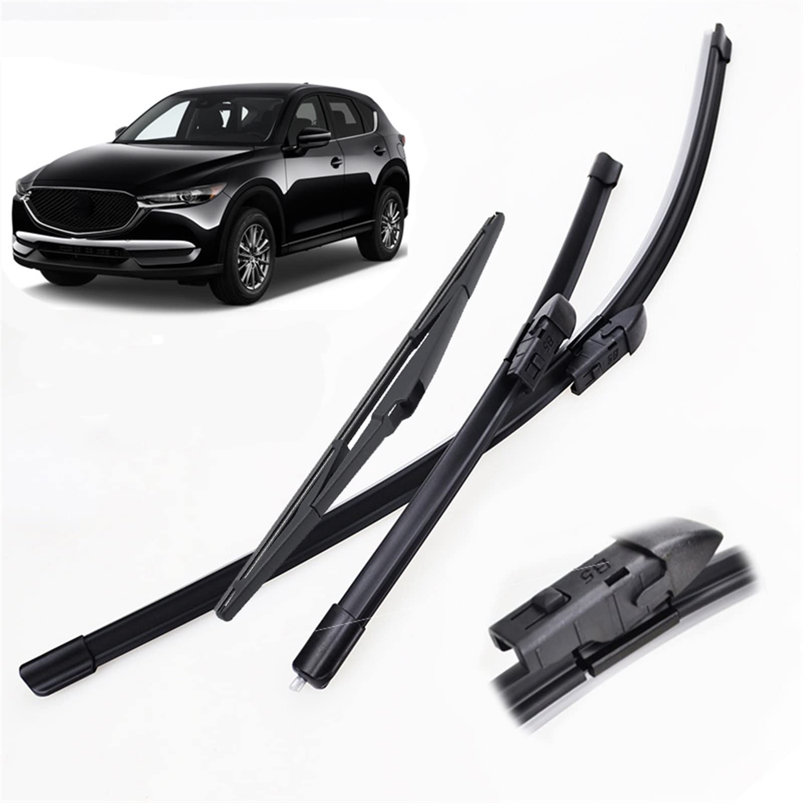 Juego De Escobillas Limpiaparabrisas Delanteras Y Traseras De 24 "18" 14 ", Cepillos Para Ventana De Puerta Trasera De Parabrisas Para Mazda CX-5 KF 2017-2023 Parabrisas