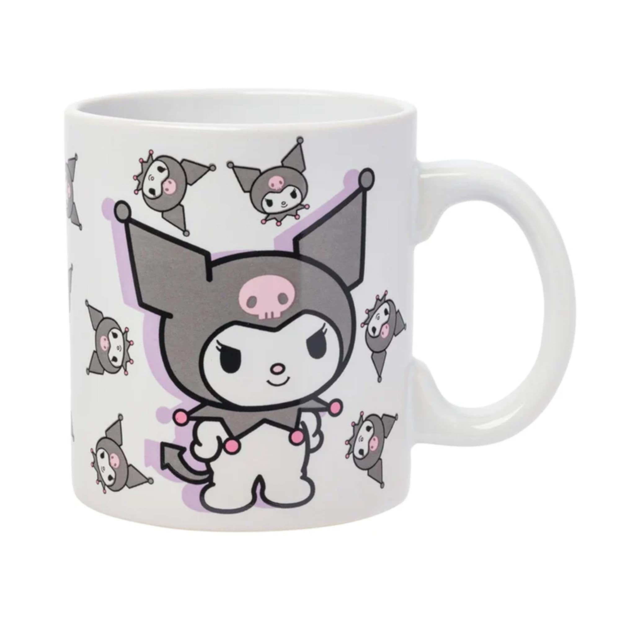 Silver Buffalo Sanrio Hello Kitty and Friends Kuromi Poses Ceramic Mug, 20 Ounces