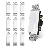 Vista 16 de AIDA Interruptor de Luz Decorativo Basculante de Un Solo Polo, Interruptores de Luz Eléctricos con Conexión a Tierra Automática de 15 Amperios