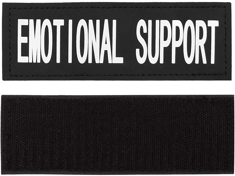 FAYOGOO Reflective Emotional Support Dog Patches with Hook Backing for Service Dog Vests Harnesses