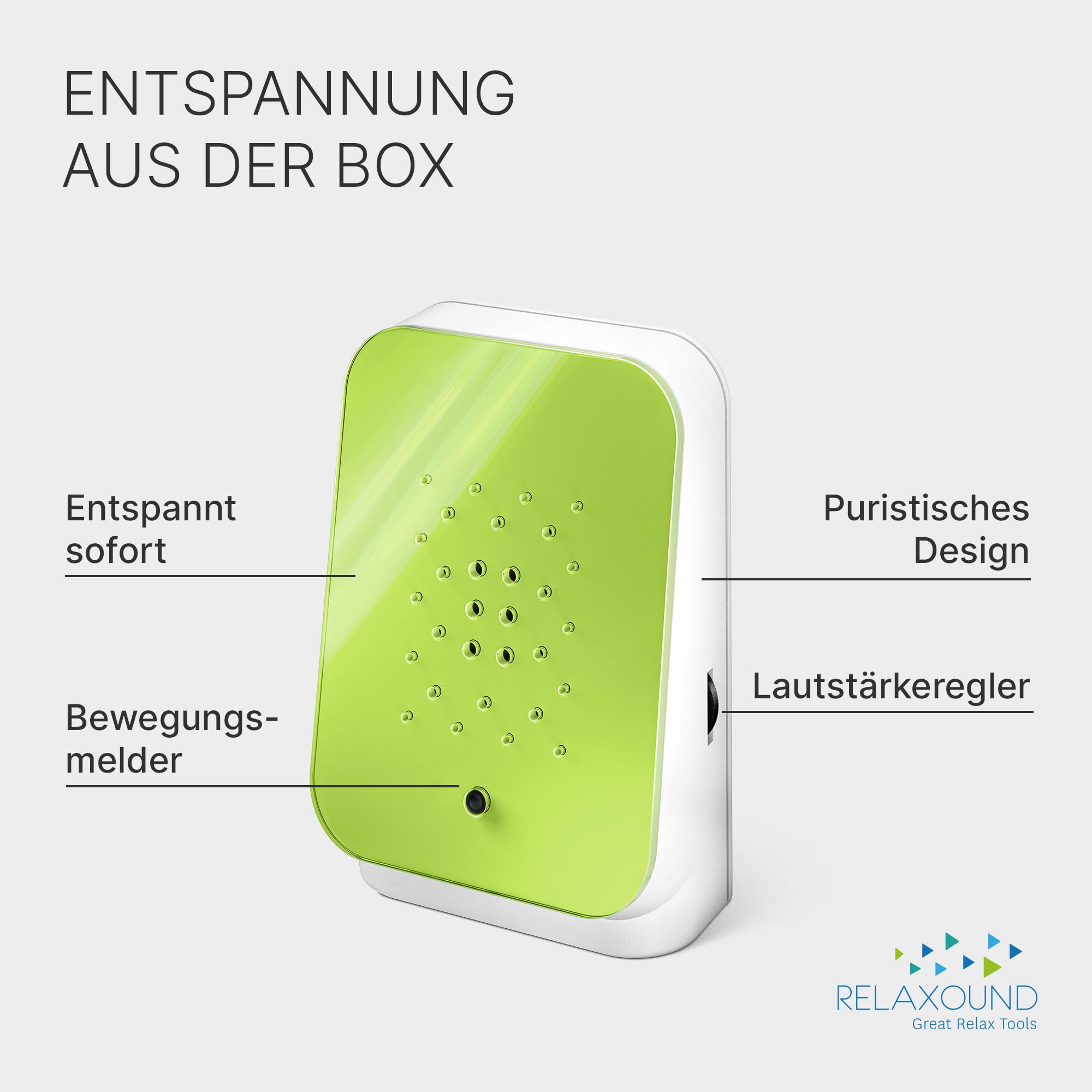 RELAXOUND ORIGINAL Junglebox - Dschungelsound - Naturgeräusche - Regenwald-Atmo Soundbox (Lush, Design)