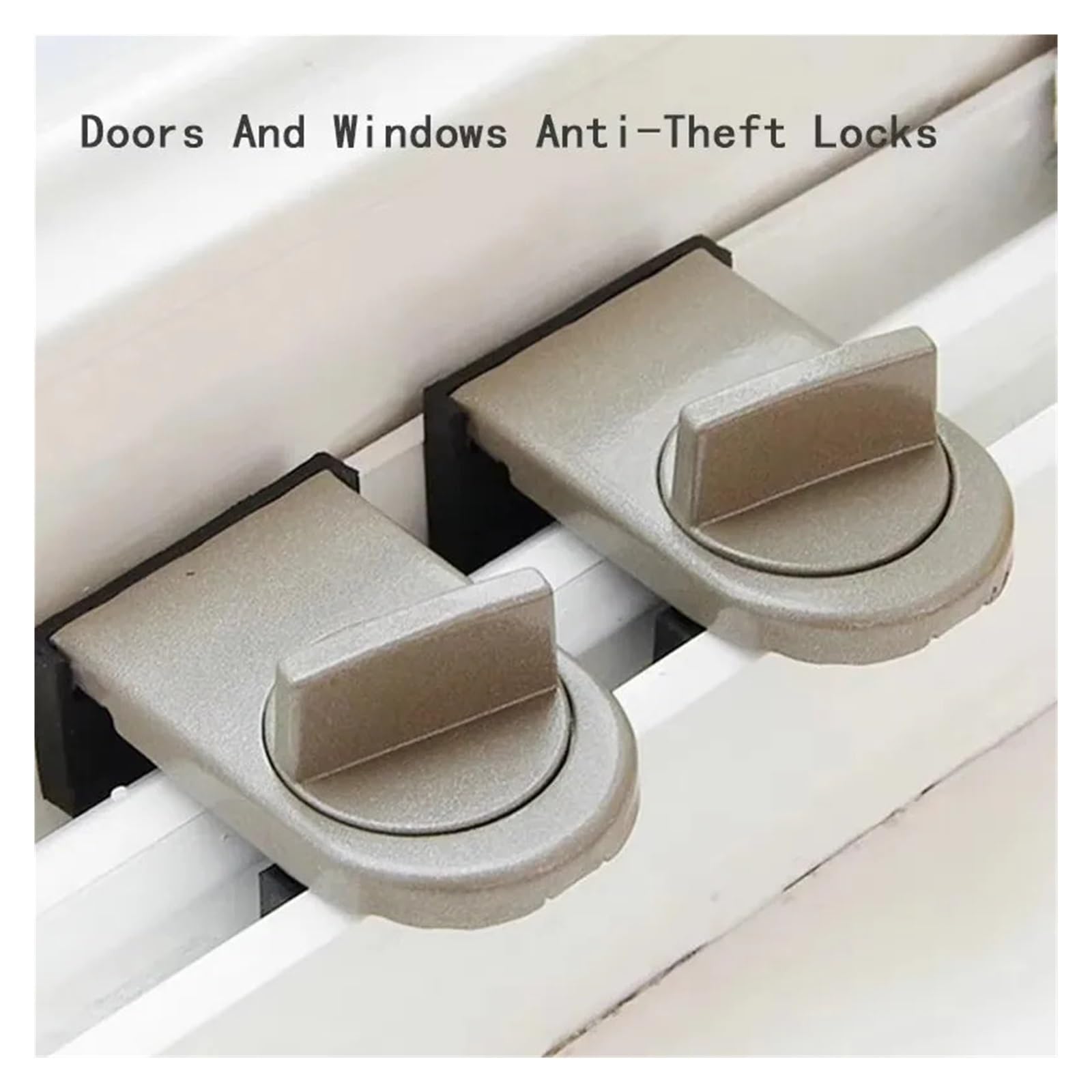 Lot de 2 verrous antivol for fenêtre, antichute for enfants, réglables et fixes(Brown 2PCS)