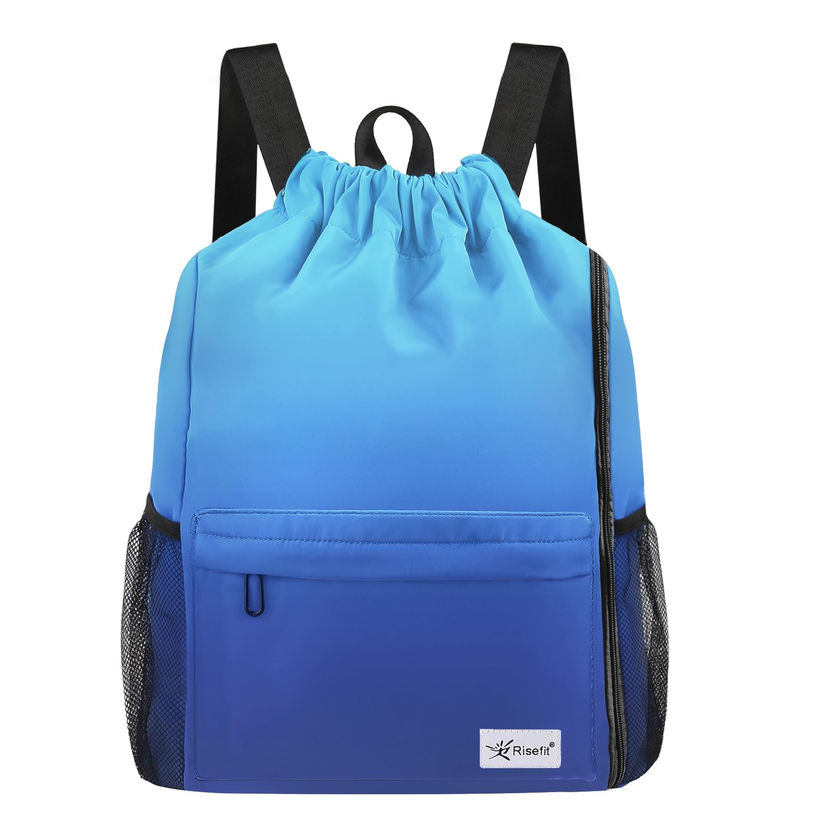 Risefit Waterproof Drawstring Bags String Backpack, Swim Bags PE Gym Bags Sports Backpacks Swimming Bags for Adults Kids