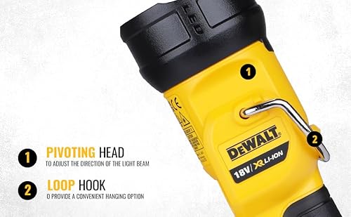 DEWALT DCL040-XJ 18V XR Lithium-Ion Body Only Cordless Torch, Black/Yellow, 15.0 cm*32.0 cm*22.0 cm 4 DEWALT DCL040-XJ 18V XR Lithium-Ion Body Only Cordless Torch, Black/Yellow, 15.0 cm*32.0 cm*22.0 cm - Image 4