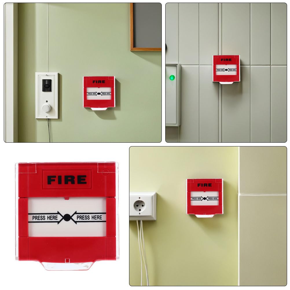 Housoutil Lot De 2 Boutons Alarme Incendie Manuels avec Réinitialisation Rapide Interrupteur d'urgence pour Système De Sécurité Maison Hôtel Bureau