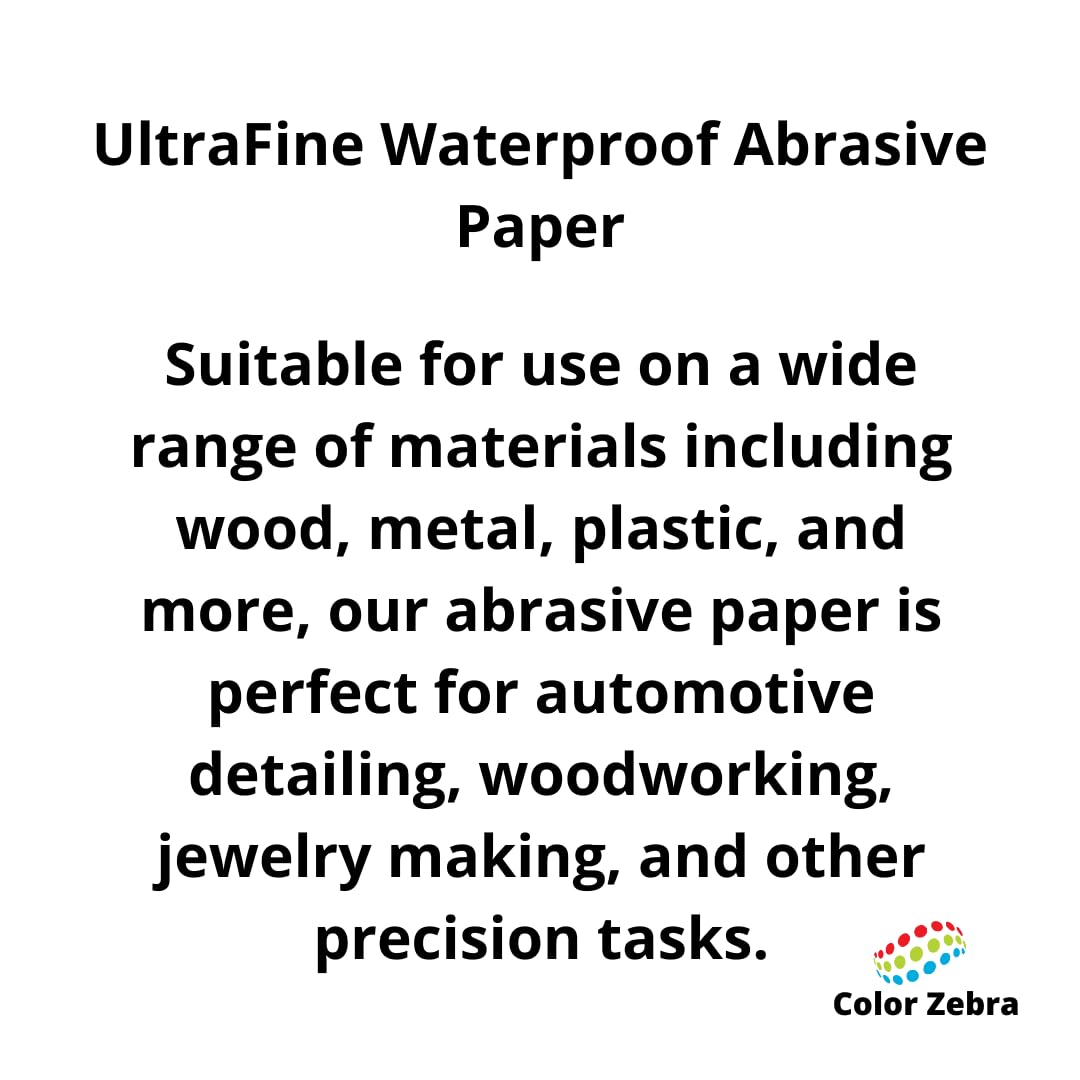 Color Zebra Grit 3000 Sandpaper - Waterproof & Wet Sanding -7 Color Zebra Grit 3000 Sandpaper - Waterproof & Wet Sanding -7