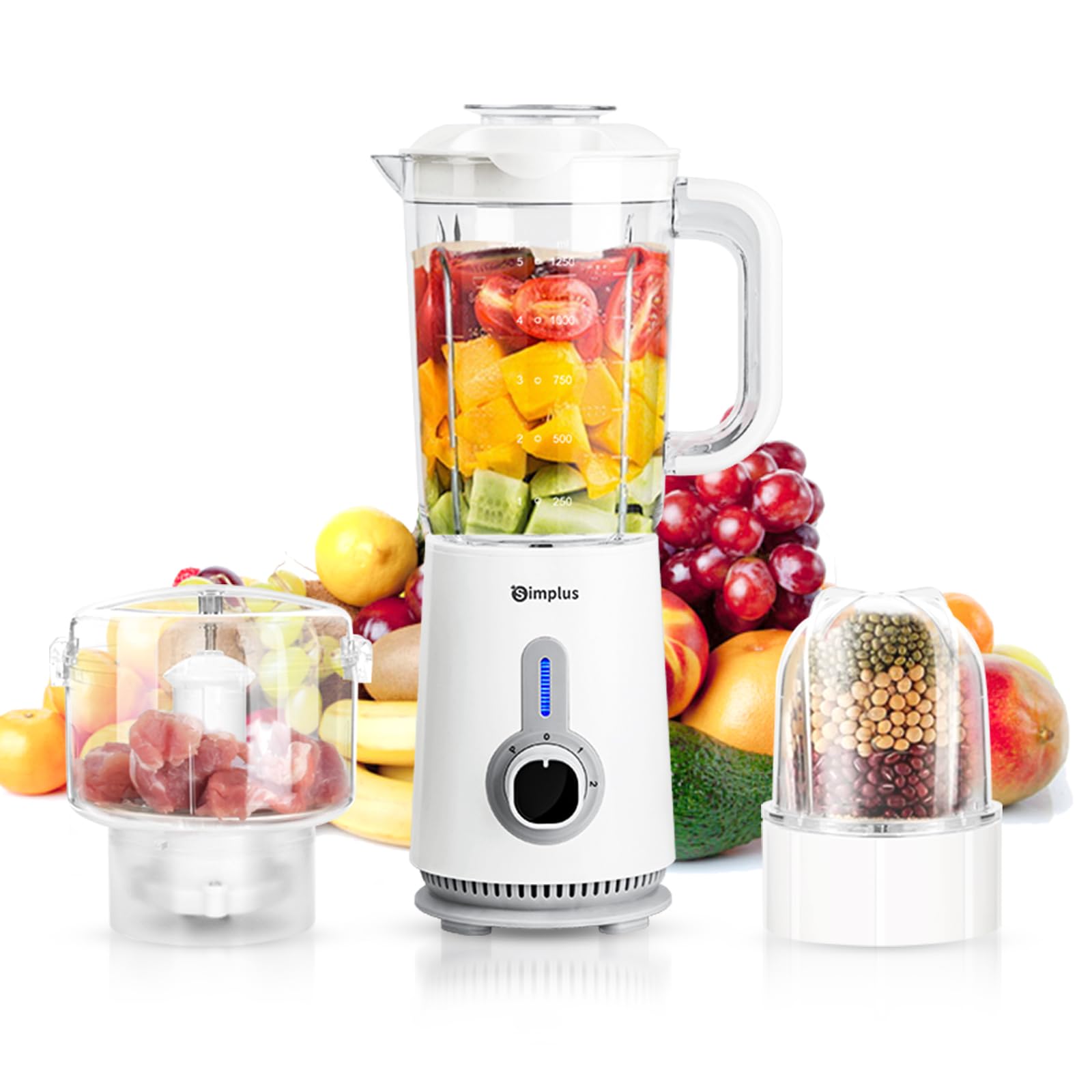 Amazon.com: Simplus 42oz Blender for Smoothies with 2-Cup Food