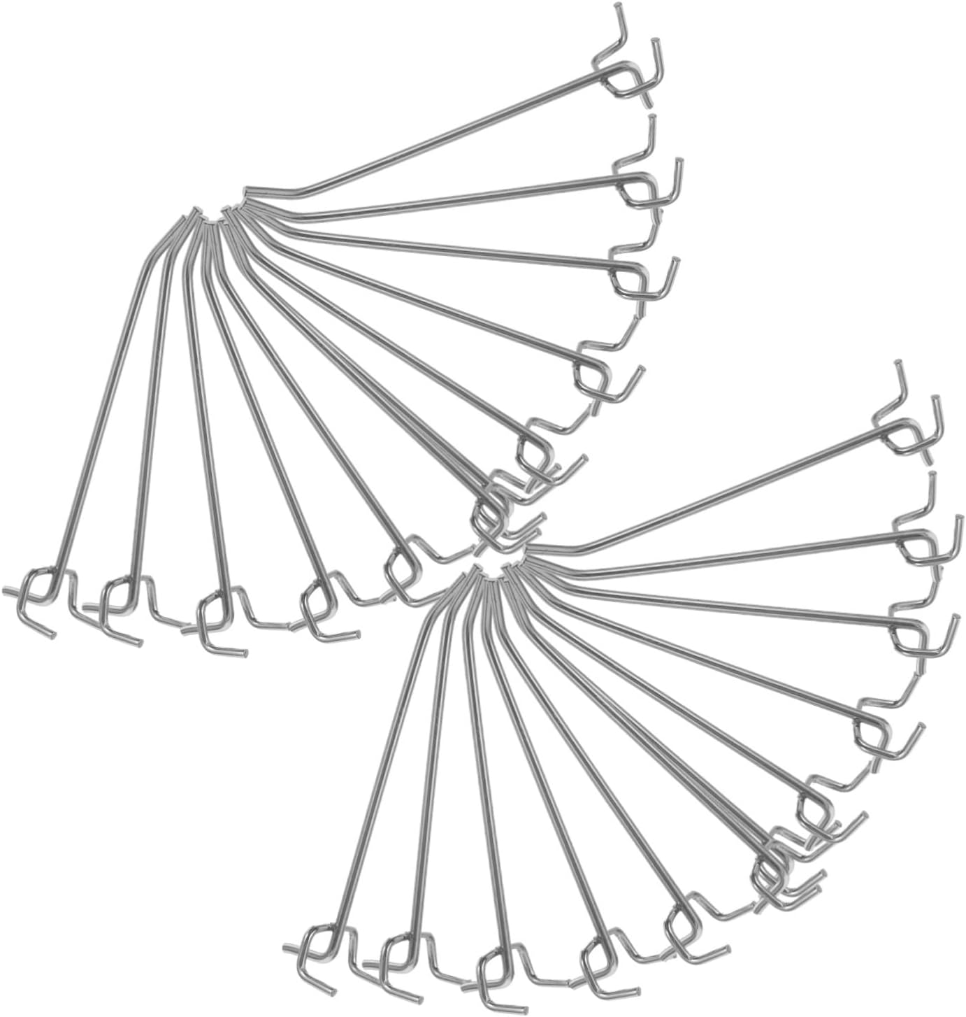 Mobestech 50pcs Heavy Duty Metal Pegboard Hooks for Tool Organization Iron Utility Hooks for Supermarket Display and Shelving Compatible Standard Pegboards