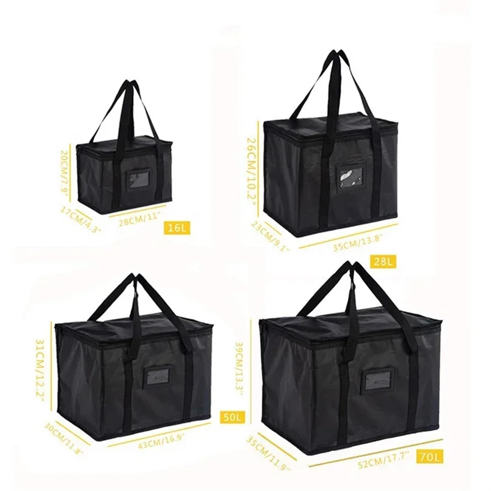Bolsa térmica aislante, Bolsa de entrega de alimentos con aislamiento for camping y picnic 16L-70L(28l-2pcs)