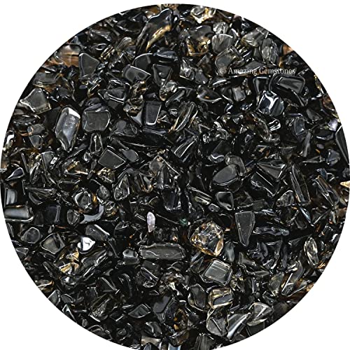 Image of Smoky Quartz Crystal Chips Aquarium Gravel Rocks - Smoky Quartz Chips Bulk Fish Tank Gravel, Small Tumbled Stone Chips and Tiny Crystals for Decoration (Natural AAA Grade Gemstones)