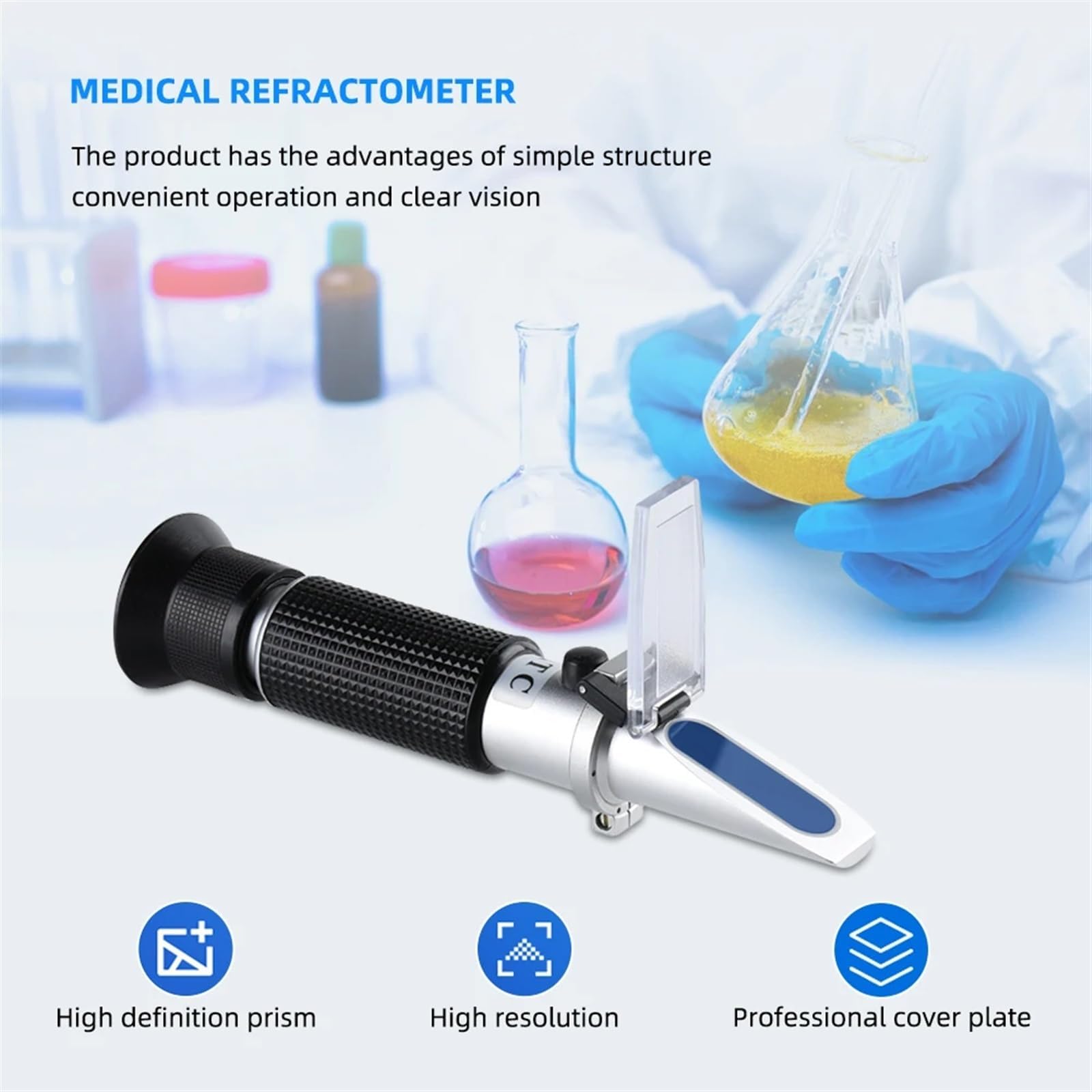 Handheld Klinisch Medizinische Refraktometer ATC Serum Protein Urin Spezifische Schwerkraft Meter Ausrüstung Werkzeug for Krankenhaus Labor
