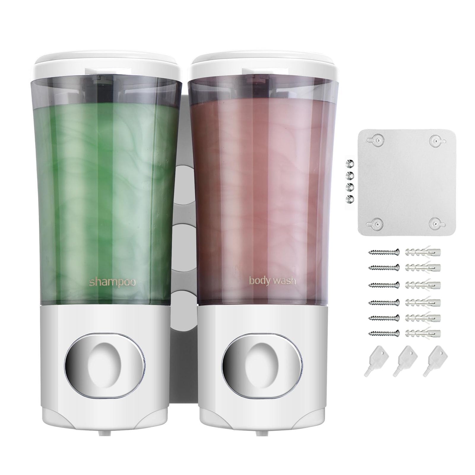 Shower Soap Dispenser Easy Slot Install Wall Mounted Shampoo and Conditioner Holder Large Capacity Storage Organiser Large Capacity Shampoo Holder