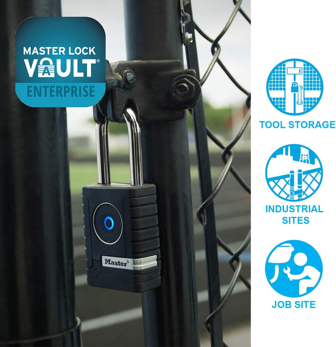 Master Lock Padlock, Outdoor Personal Use Bluetooth Lock, 2-7/32 in. Wide, 4401DLH