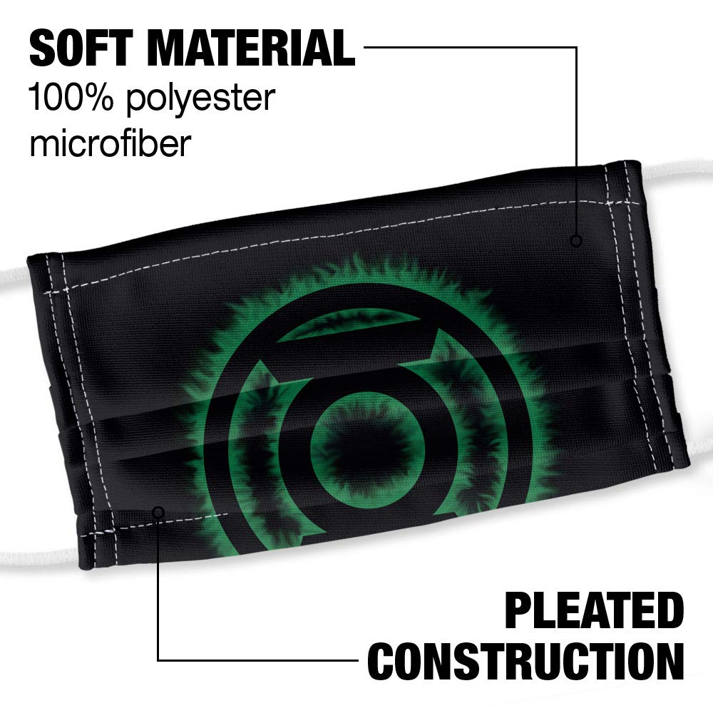 Popfunk Green Lantern Green Flame Logo 1-Ply Reusable Face Mask Covering with Adjustable Nose Wire, Unisex