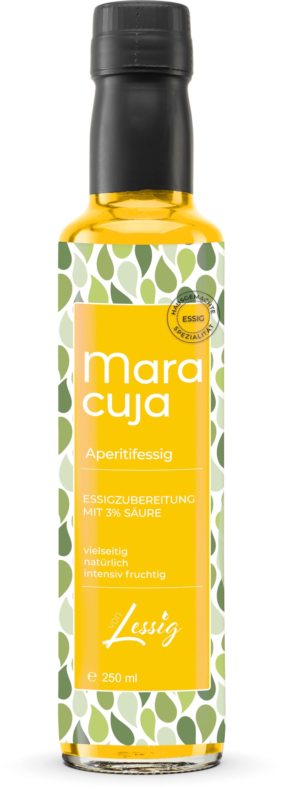 Lessig | 250ml Maracuja & Essig - Frucht & Essig - mild - nur 3% Säure - intensiver Fruchtgeschmack