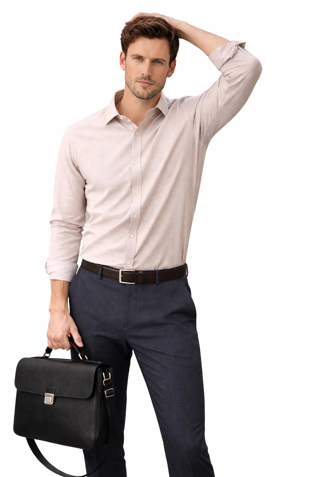 Men's Linen Formal Shirt | Full Sleeve Regular Fit Formal Soft Touch Shirt | Wrenkle Free Button-Down Closure with Stylish Spread Collar-picture-31