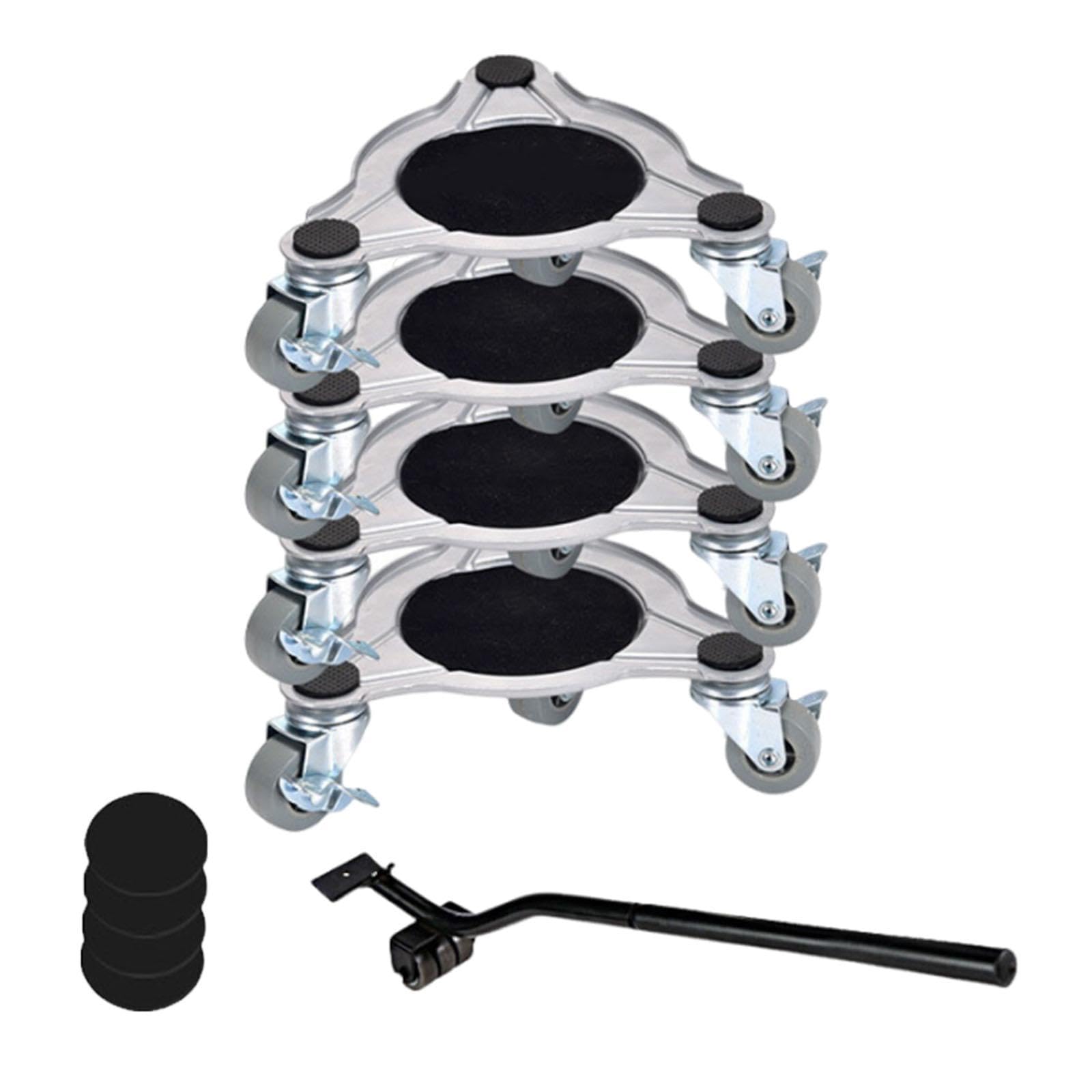 Homyl 9 Stück Möbelheber Möbeltransporter Möbelgleiter Möbelroller Aus Kohlenstoffstahl mit 360 Grad Rädern Rutschfester Konstruktion Und Leichter Handhabun, 19 cm x 5.5 cm
