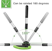 Vista 2 de Tallew 3 piezas de microfibra limpiador de parabrisas de coche, kit de limpieza para detalles del interior del automóvil con mango extensible y 9