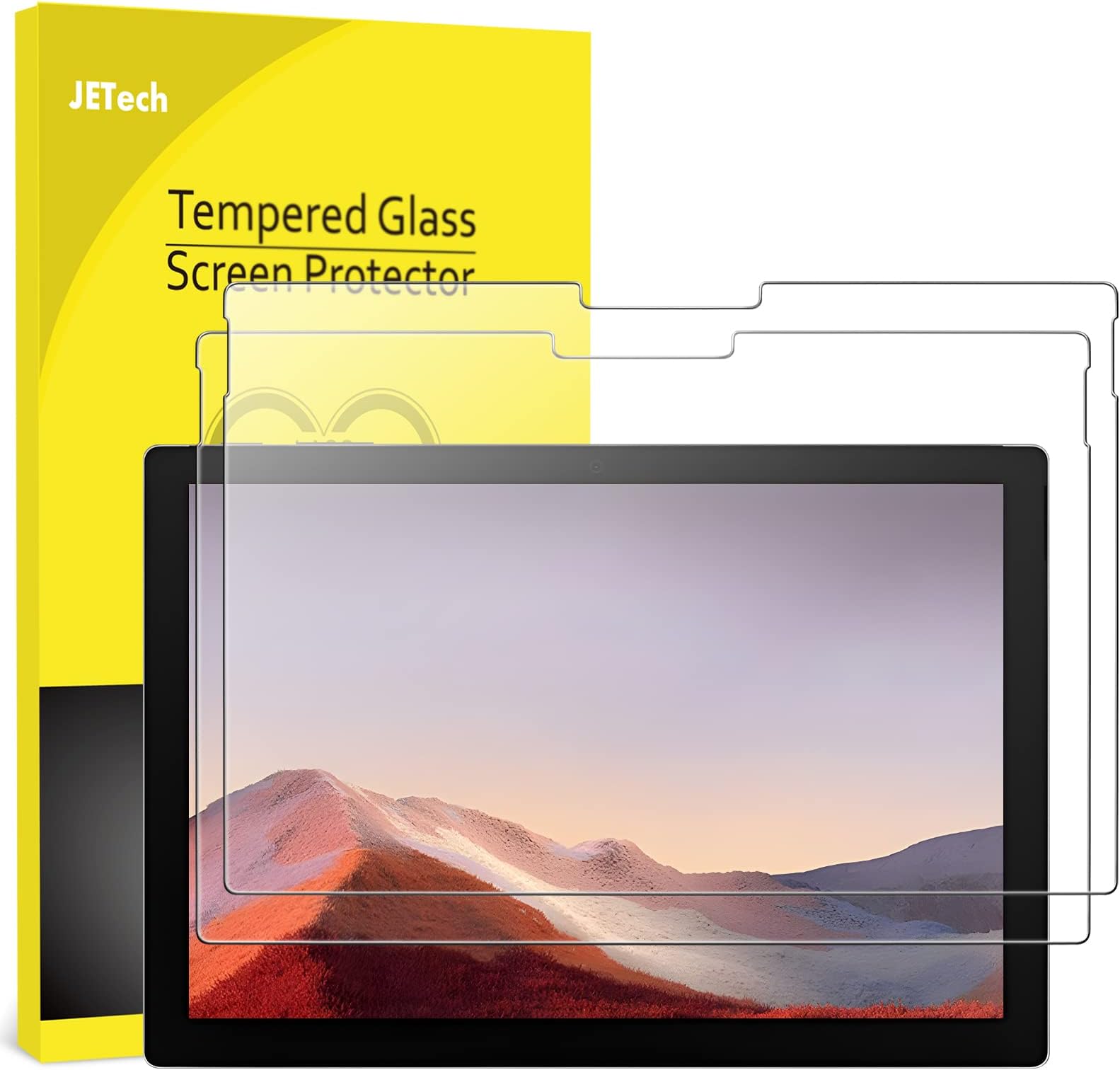 – JETech Screen Protector for Surface Pro 7 Plus/Surface Pro 7 12.3-Inch, 9H Tempered Glass Film, Support Surface Pen, HD Clear, 2-Pack