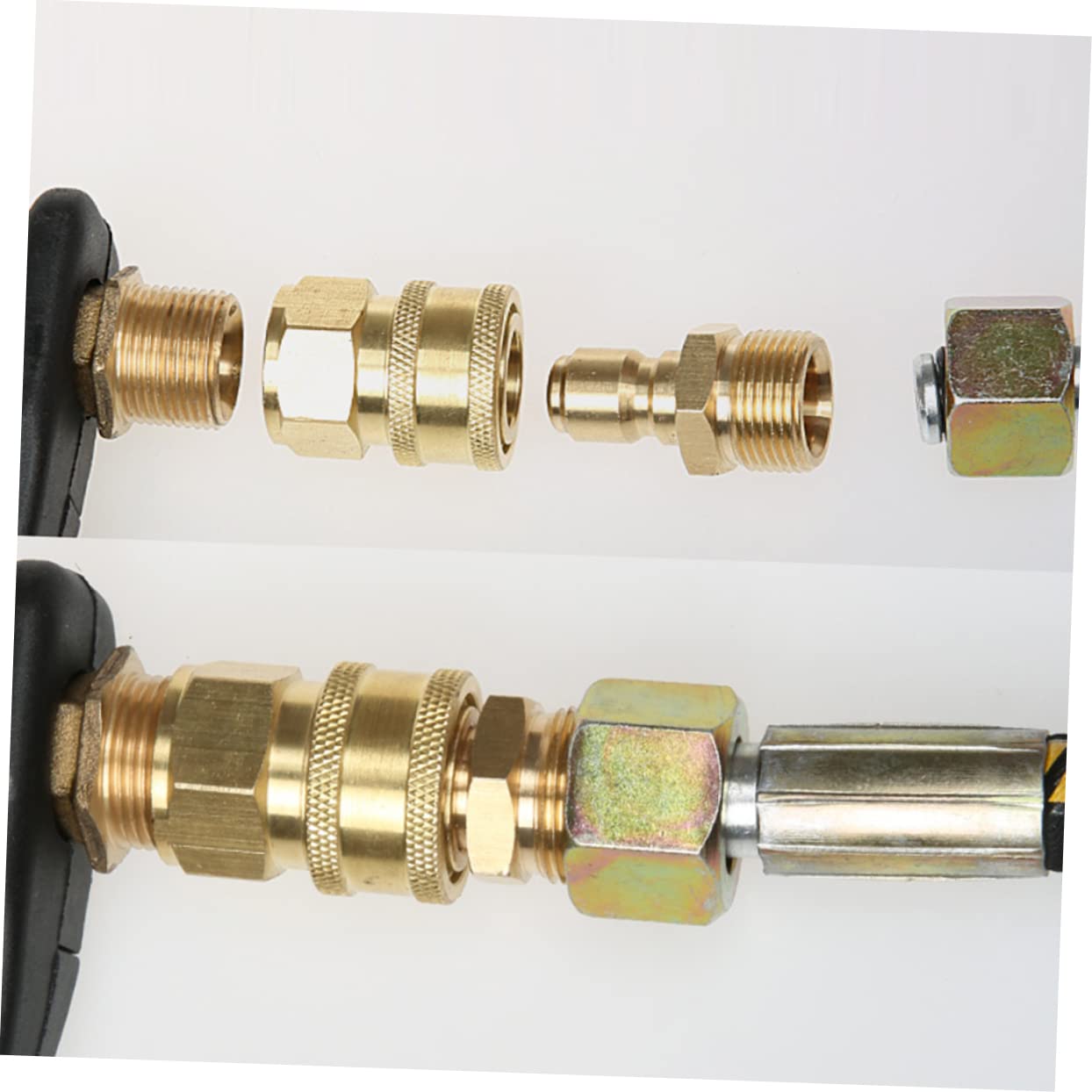 Juego De 3 Adaptadores para Hidrolavadora Conector De Alta Presión De Latón Macizo Acoplador Rápido para 3/8 Fácil Instalación