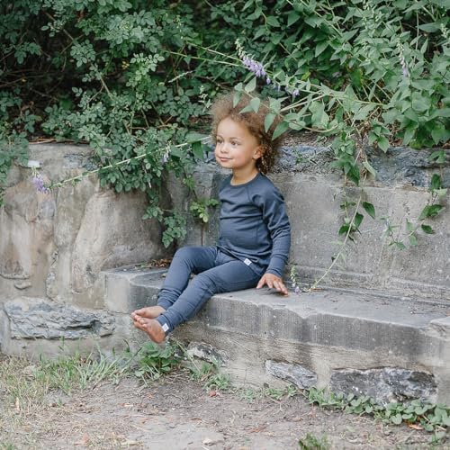 Woolino Merino Wool Base Layer for Kids - Super Soft Kids Long Sleeve Thermal Top and Leggings - All Natural Base Layer Shirt and Bottoms - Storm Gray3