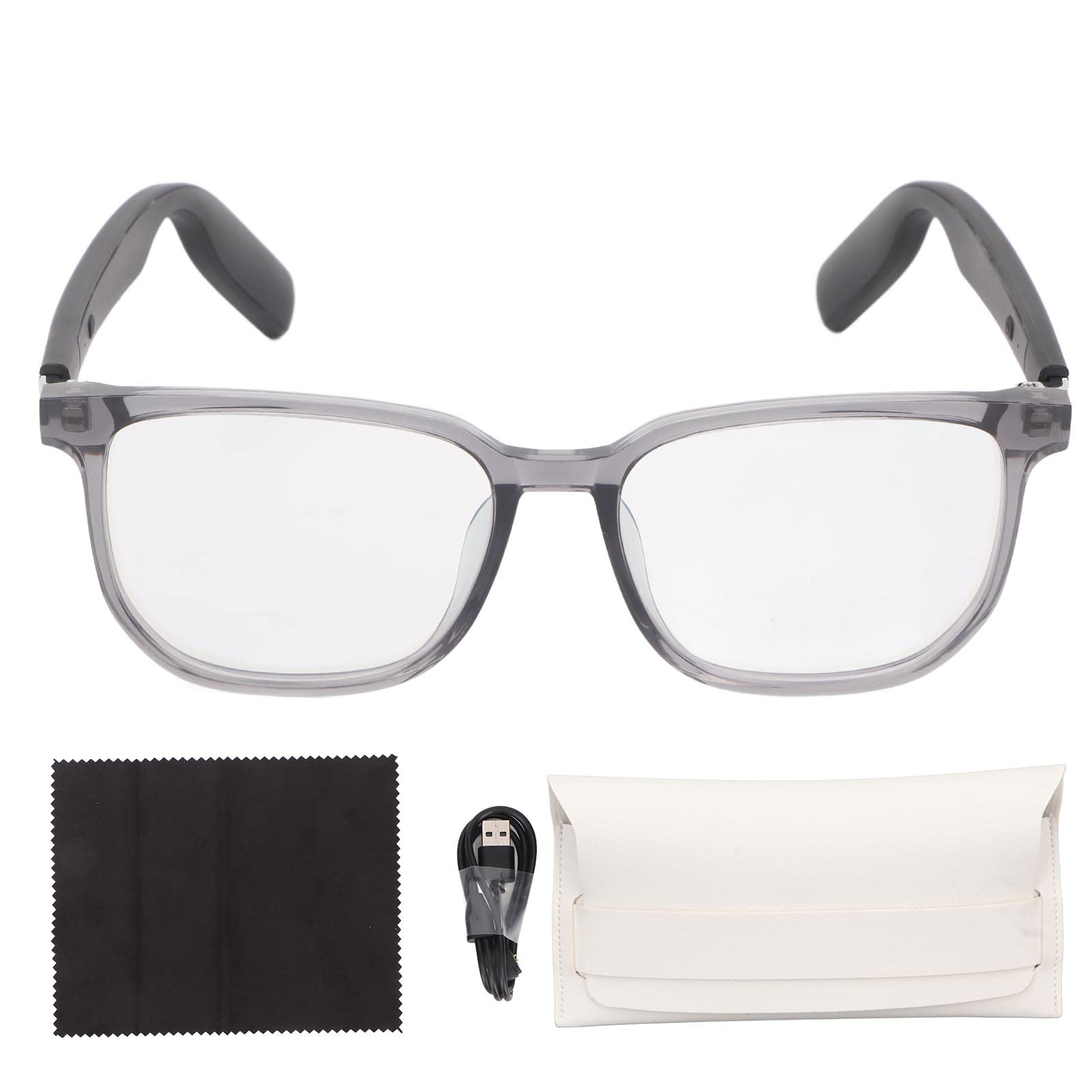 Gafas Inteligentes IP67 Impermeables Bluetooth Bloqueo de Luz Azul Control Táctil Gafas Inalámbricas de Oído Abierto con Altavoz para Deporte Correr Conducir Viajar Negro