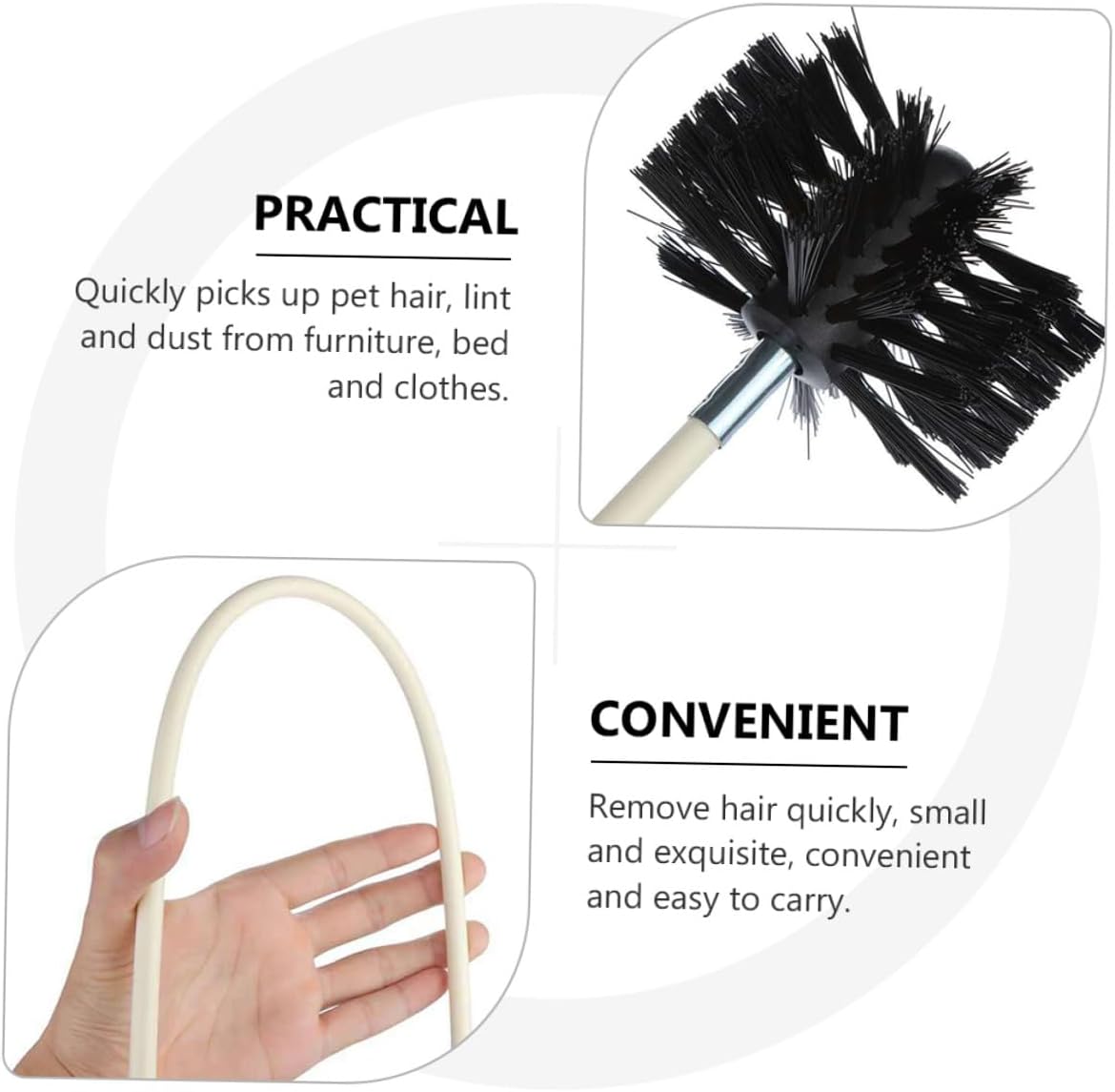 GARVALON Flexible Chimney Cleaning Brush 610mm with 4 Rods and Brush Head, Dryer Vent and Duct Lint Sweeping Tool for Fireplace and HVAC Pipe Maintenance