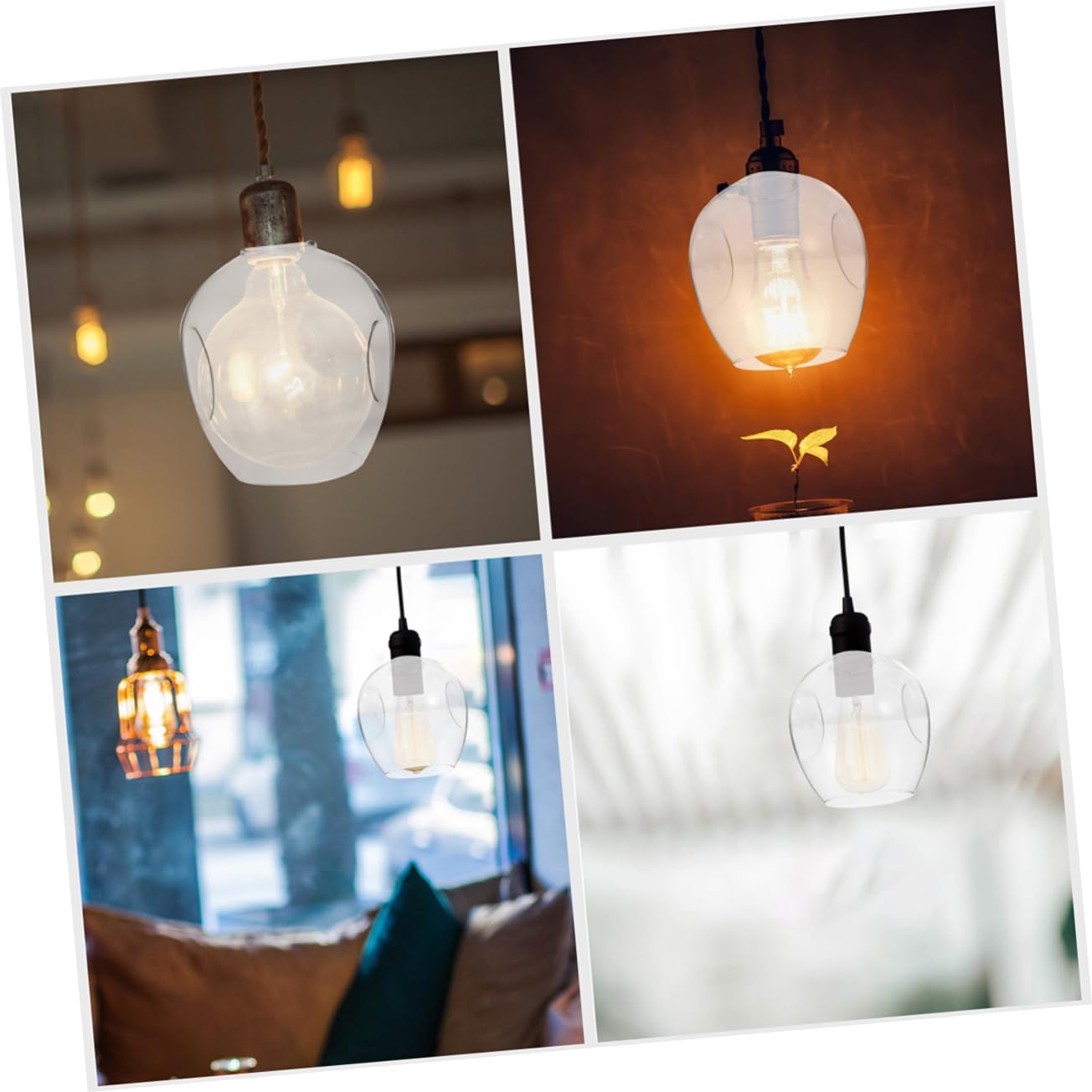 Balacoo Glass Lamp Shade Replacement for Ceiling and Table Lights 2-Piece Globe Set Dual Hole Design for Living Room and Bedroom Fixtures