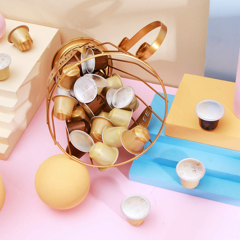 Cesto per capsule da caffè, Organizzatore di cialde da caffè, porta capsule di caffè design originale nero, accessori da caffè perfetti grande capacità