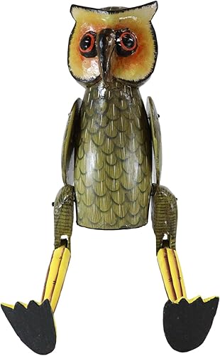 Miniatura 5 de Ebros Gift Balikraft - Estatuilla decorativa de madera tallada a mano Burung Hantu Wayang, búho del bosque nocturno, estante decorativo para