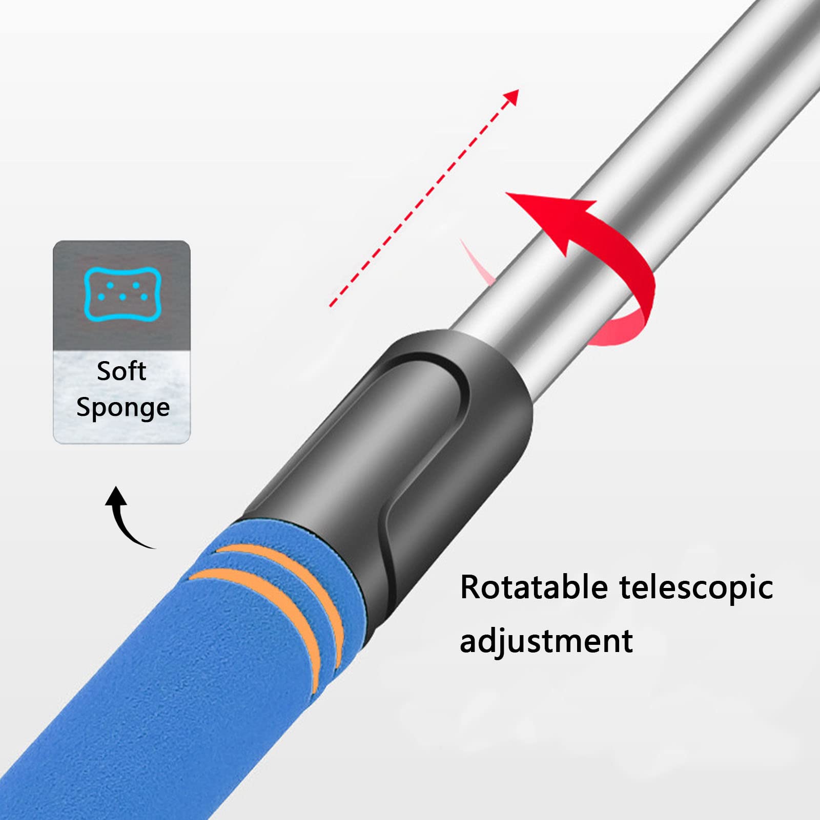 Raschietto Ghiaccio E Spazzola Neve 2 In 1 Per Auto - Manico Lungo, Arancione, Staccabile - Foto 11