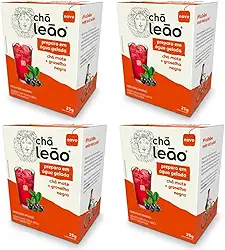 Combo Chá Leão Água Gelada Chá Mate e Groselha Negra - 4 Caixas 40 Sachês
