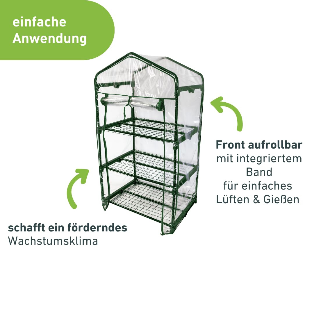 Windhager Balkon Frühbeet Folien-Gewächshaus für Kräuter, Tomaten & Co 68x49x128cm transparent