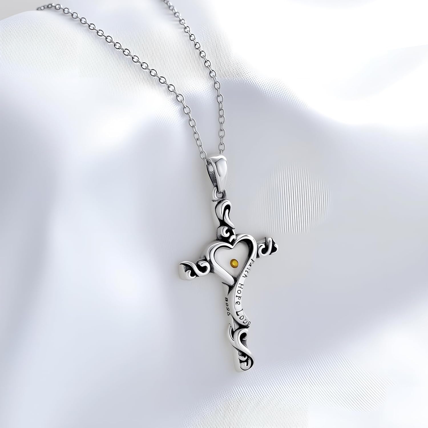 Cross Mustard Seed Necklace 925 Sterling Silver Faith Christian Jewelry Mother's Day Gifts for Women Her - Image 4