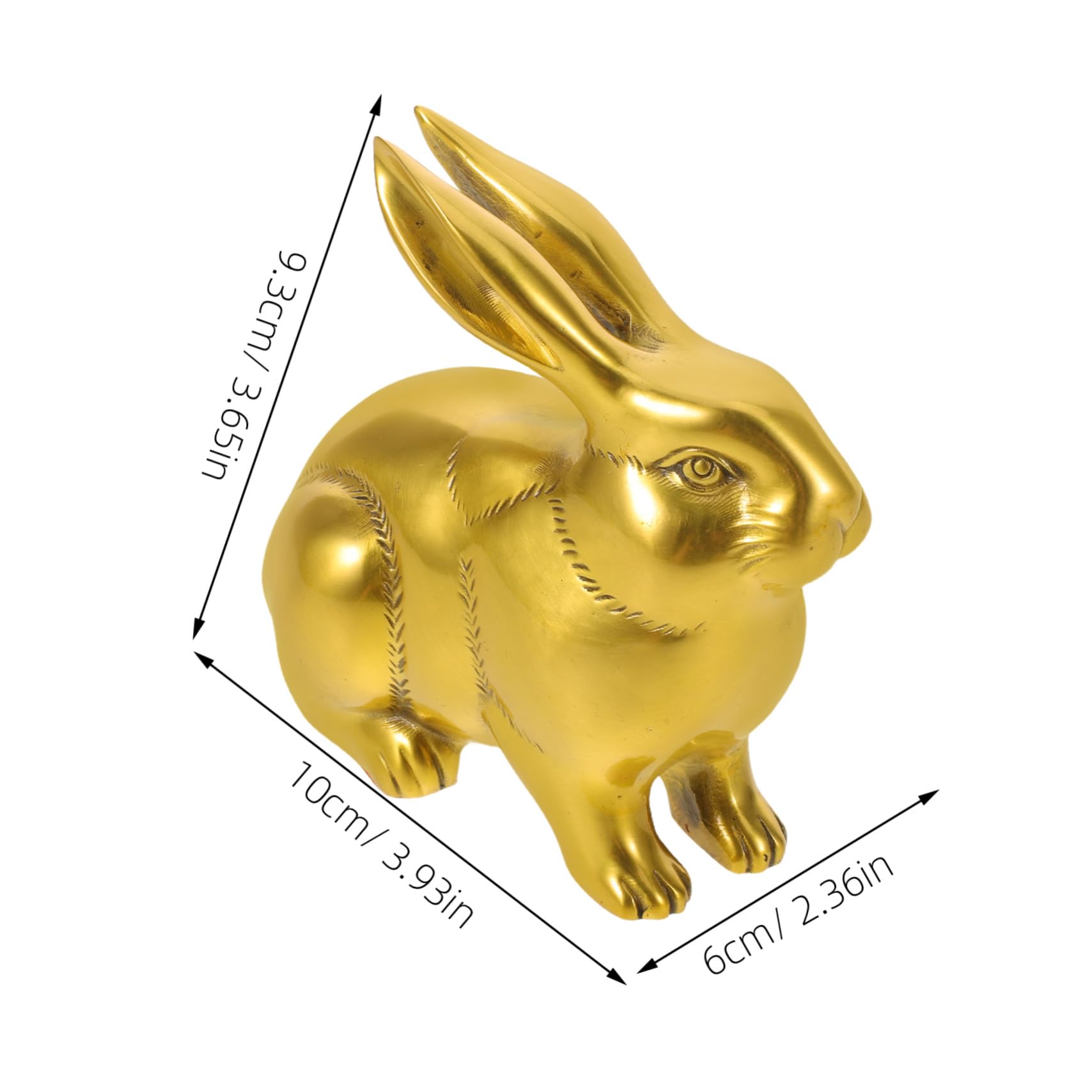 Cabilock Figurine Lapin Laiton Miniature Sculpture Animale Feng Shui Décoration Bureau Maison Métal Artisanale