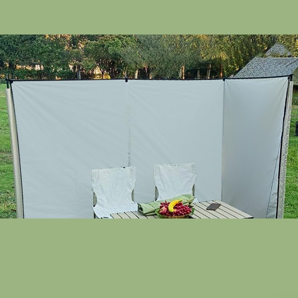 Parabrezza per fornello da campeggio verde, 500 x 140 cm, extra large, per esterni, per cucina, picnic, spiaggia e camper, tessuto Oxford 210D resistente con pali