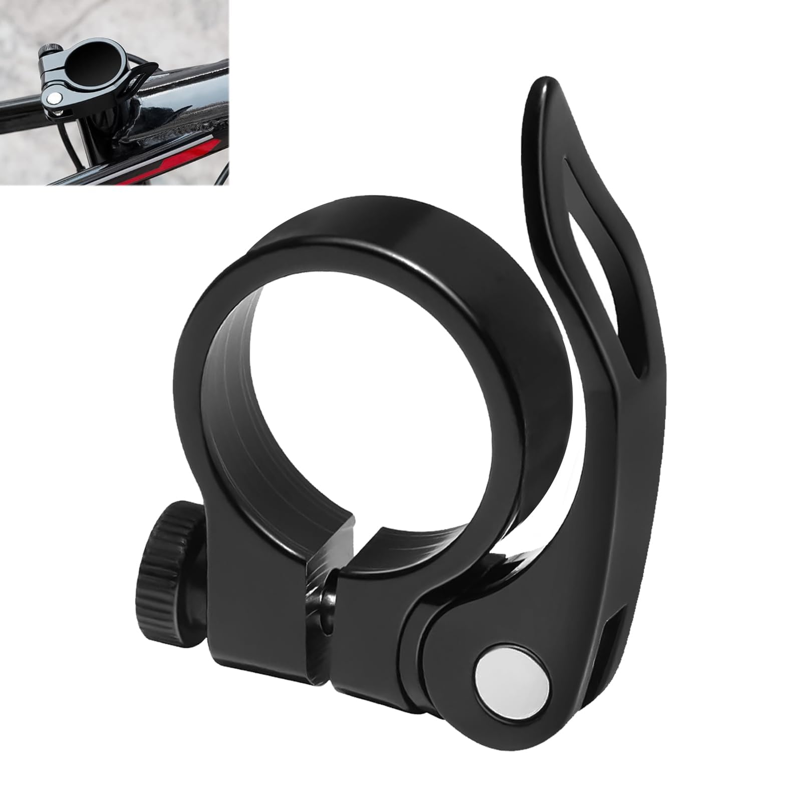 Fahrrad Sattelklemme 31,8mm, Schnellspanner Sattelstütze für MTB, Rennrad, Aluminiumlegierung selbstklebend Fahrrad Sattelkloben für Sattelstützen mit 27.2-28.6mm Durchmesser Sport & Freizeit