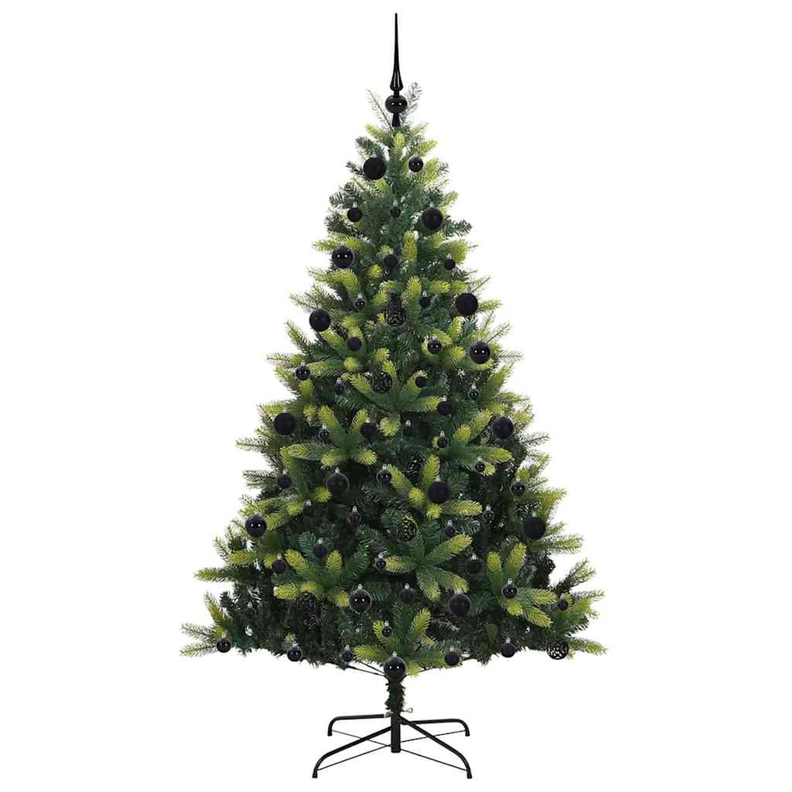 Gecheer Albero di Natale LED 210 cm, Abete Artificiale con Rami Rigogliosi, PVC e PE, Illuminazione Calda per Soggiorni e Giardini