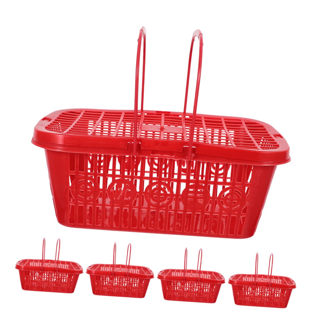 Holibanna 5Pcs Berry Picking Basket with Lid Versatile Plastic Fruit Container for Freshness for Grocery Shopping and Organizing Durable and Ergonomic Design Space Saving