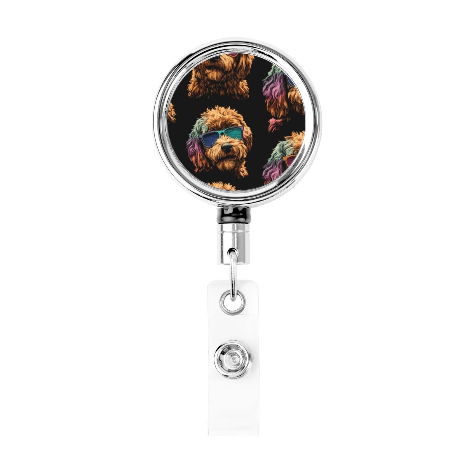 Amazon.com : Metal Retractable Badge Reel,Bernedoodle Dog with