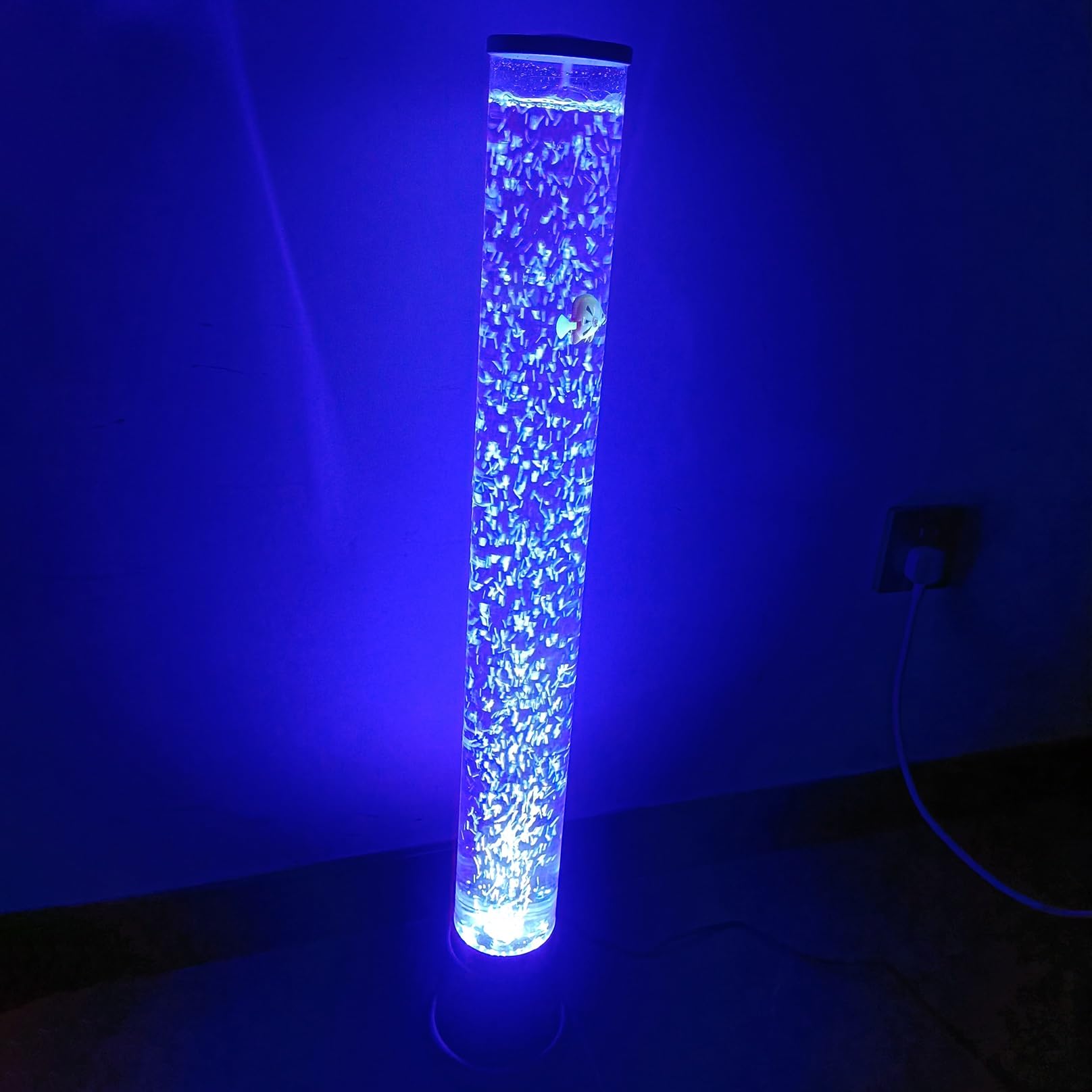 Lampada Lava A Forma di Pesce A Bolle con 7 Colori Che Cambiano Camera dei Bambini Luce del Tubo Dell'acquario Luce Notturna Elettrica for Acquario Finto