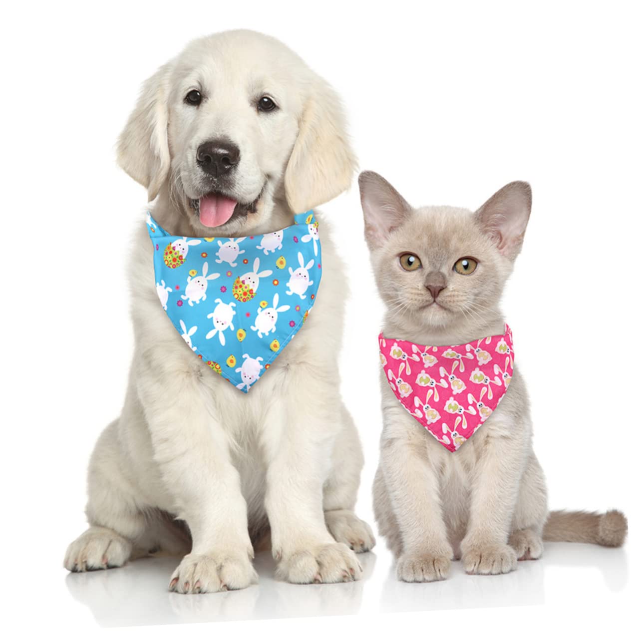 YARNOW 15pièces Bandanas Triangulaires pour Animaux De Compagnie Écharpes De Pâques Respirantes pour Chiens Et De Colorées Et Confortables