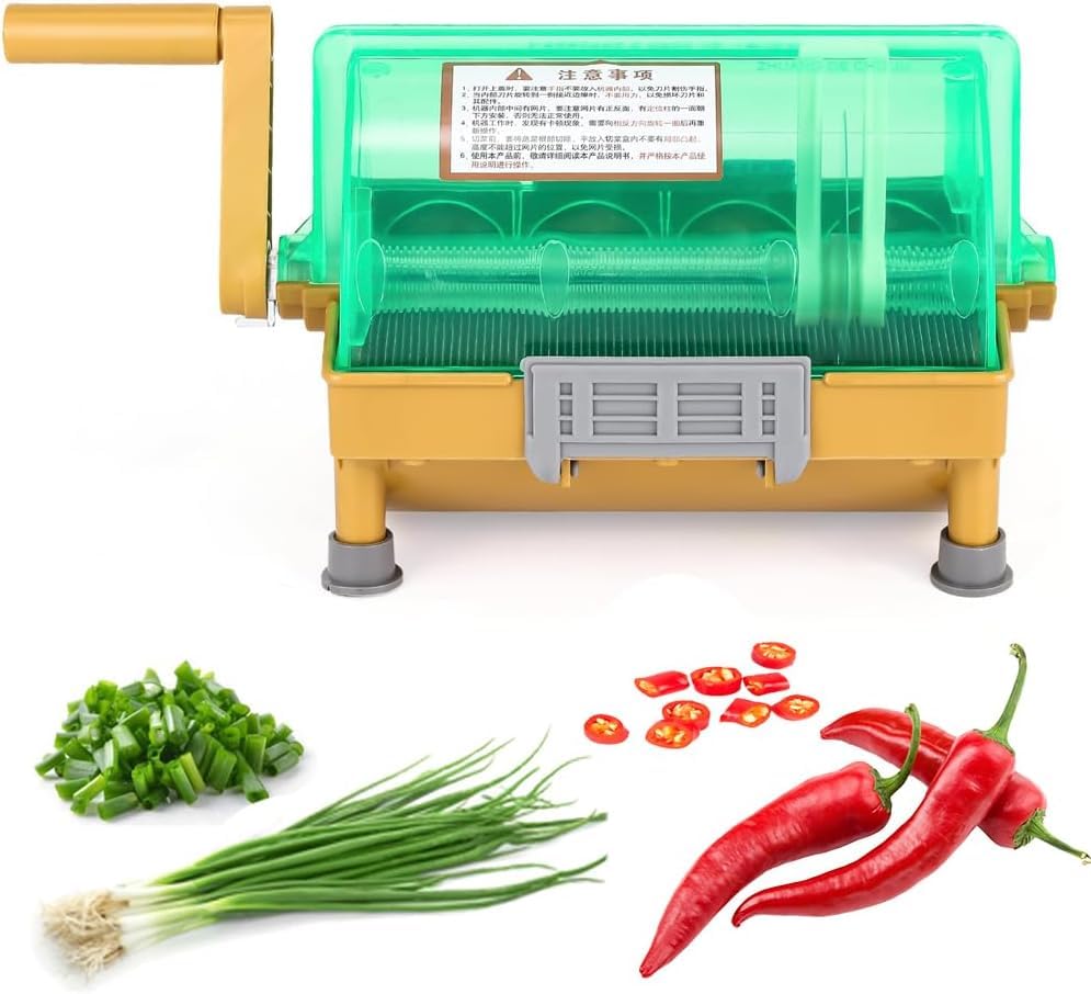 Affettatrice manuale per verdure commerciale, lama in acciaio inossidabile, guarnizione uniforme per cipolle verdi e coriandolo, essenziale per la cucina di casa
