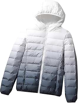 AQAYL Lightweight Puffer Jacket Women Color Gradient Jacket