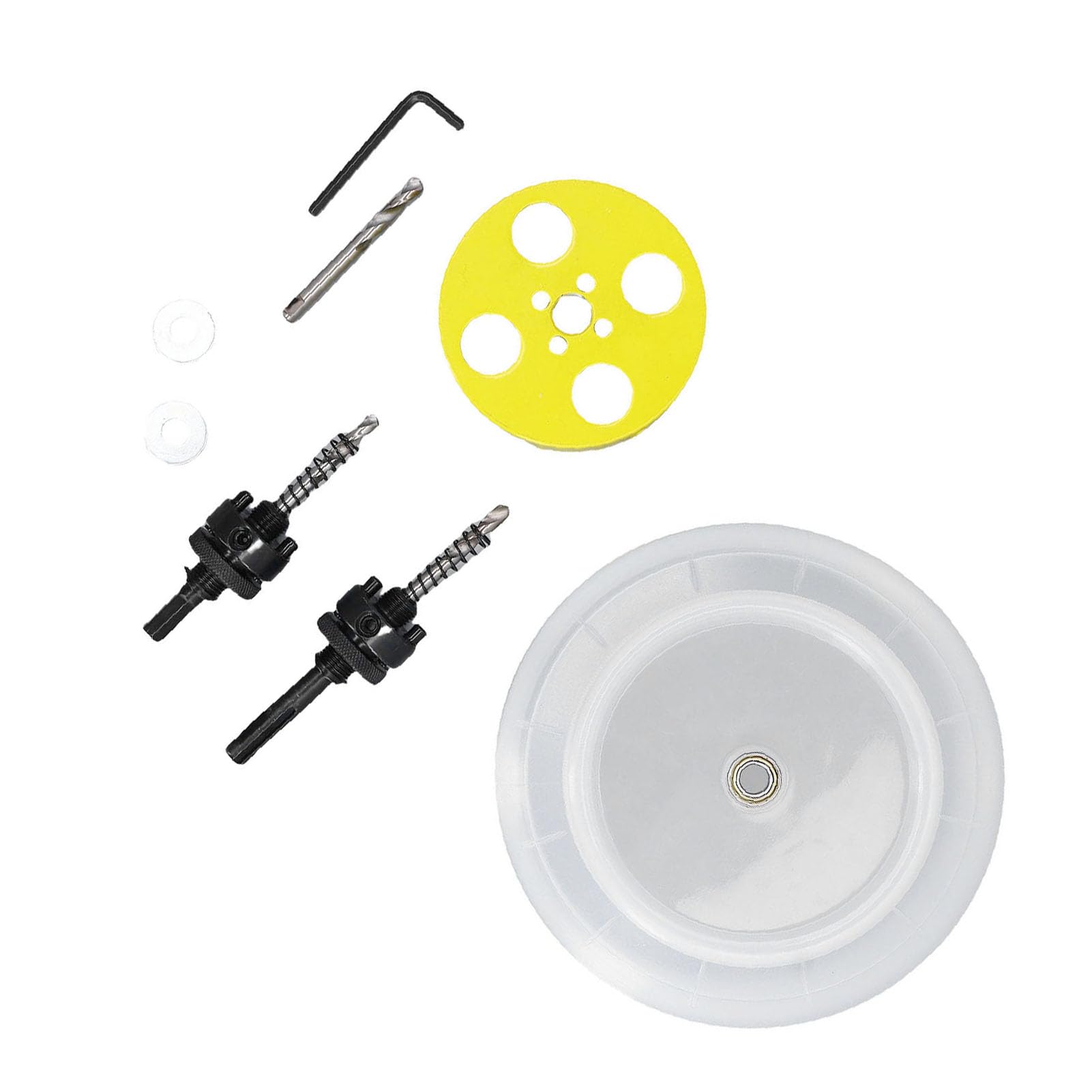 6 1 Taglierina per Fori da 4 Pollici con Ciotola per la Polvere Set di Seghe a Tazza Bimetalliche da 160 Mm HSS per Illuminazione da Incasso Include 2 Perni Chiave per Punte da Trapano per