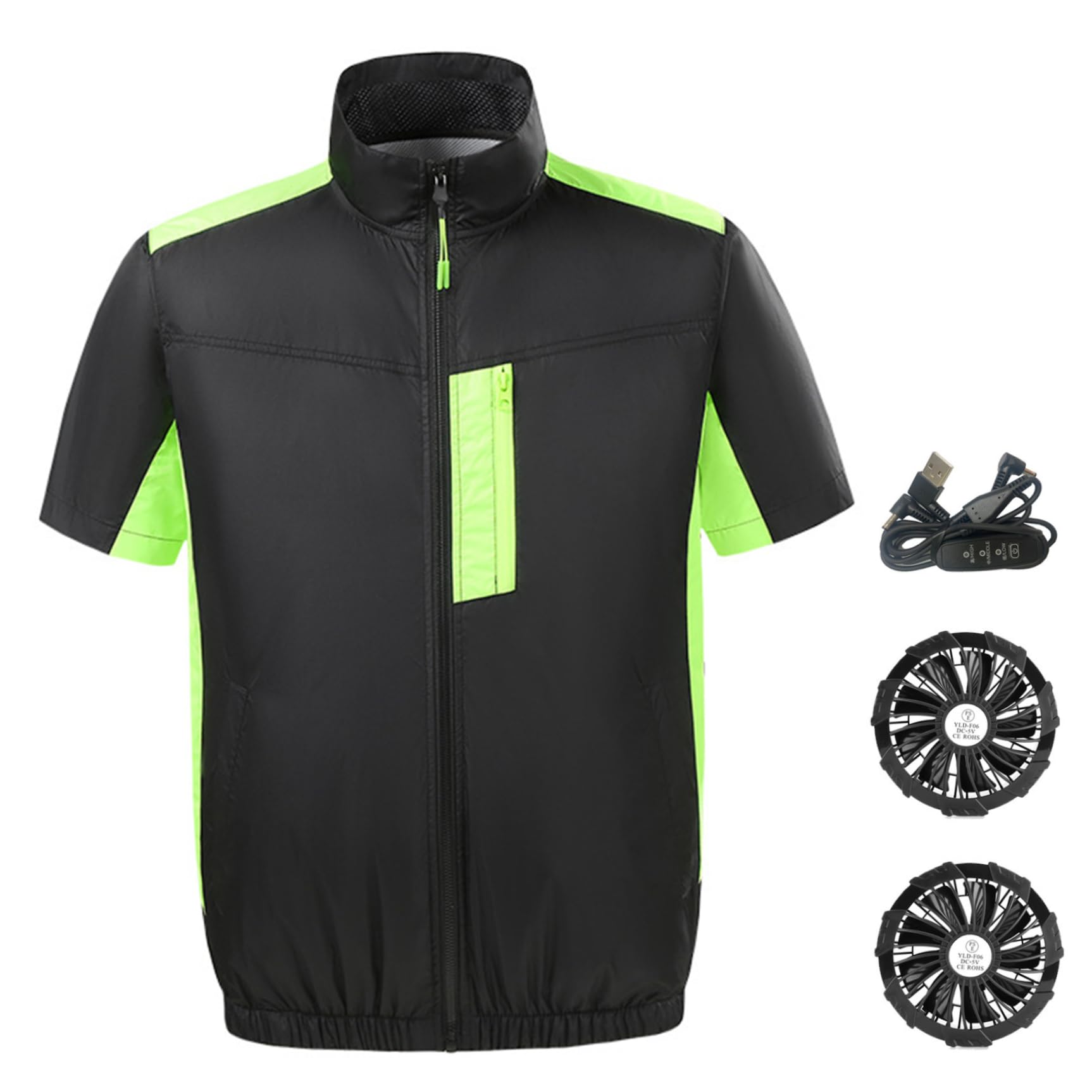Gilet Rafraîchissant Yaoliucp Avec 2 Ventilateurs USB – 3 Vitesses, Respirant, Protection Solaire – Idéal Pour Travaux, Sport, Plein Air !